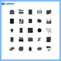 25 iconos creativos, signos y símbolos modernos de compras en Internet, construcción de globo terráqueo, elementos de diseño vectorial editables vector
