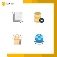 4 Creative Icons Modern Signs and Symbols of copy handbag hosting web american Editable Vector Design Elements