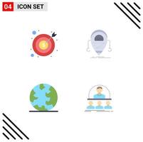 4 iconos planos universales establecidos para aplicaciones web y móviles tecnología bancaria finanzas beta internet elementos de diseño vectorial editables vector