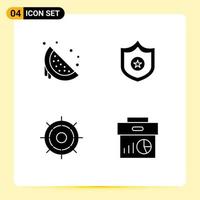 4 Creative Icons Modern Signs and Symbols of dessert ship sweet sheriff wheel Editable Vector Design Elements