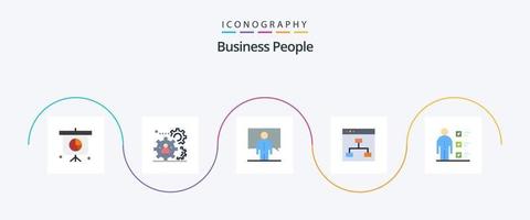 paquete de iconos planos de 5 personas de negocios que incluye equipo. grupo. comunicación. negocio. presentación vector