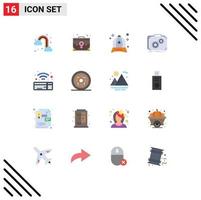 16 Thematic Vector Flat Colors and Editable Symbols of work production portfolio case fashion Editable Pack of Creative Vector Design Elements