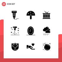 9 Universal Solid Glyphs Set for Web and Mobile Applications opened corkscrew nature bottle irish Editable Vector Design Elements