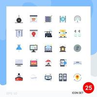 25 Thematic Vector Flat Colors and Editable Symbols of information digital cloud copyright business Editable Vector Design Elements