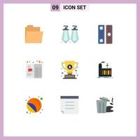 paquete de iconos de vector de stock de 9 signos y símbolos de línea para el documento de premio ganador alimentos café elementos de diseño de vector editables