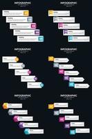 Vector 6 Infographics Pack Presentation slide template 5 Steps cycle diagrams and timelines