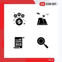 Pack of Modern Solid Glyphs Signs and Symbols for Web Print Media such as business form flag achievement general data protection Editable Vector Design Elements