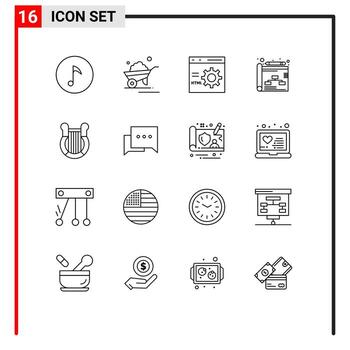 16 Outline concept for Websites Mobile and Apps greece strategy browser planning programming Editable Vector Design Elements