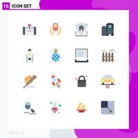 Universal Icon Symbols Group of 16 Modern Flat Colors of diet building child madical real estate Editable Pack of Creative Vector Design Elements