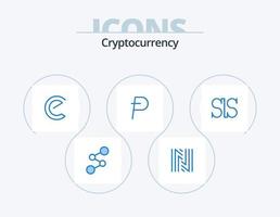 paquete de iconos de criptomoneda azul 5 diseño de iconos. cripto. moneda criptográfica. moneda de energía cripto. potcoin vector