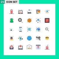 25 User Interface Flat Color Pack of modern Signs and Symbols of seo envelope router email home Editable Vector Design Elements