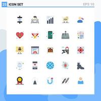 Set of 25 Modern UI Icons Symbols Signs for environment mane analytics mark basket Editable Vector Design Elements