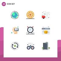 Universal Icon Symbols Group of 9 Modern Flat Colors of human education pizza book garbage Editable Vector Design Elements