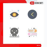 Group of 4 Flat Icons Signs and Symbols for eye shape money left baby Editable Vector Design Elements