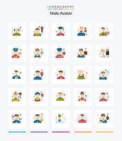 Creative Male Avatar 25 Flat icon pack  Such As avatar. media. male. communication. man vector