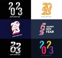 Big Set of 2023 Happy New Year logo text design 2023 number design template vector