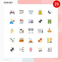 Universal Icon Symbols Group of 25 Modern Flat Colors of call purchases night party gift receipt Editable Vector Design Elements