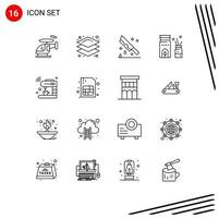 Outline Pack of 16 Universal Symbols of iot coffee horror scent burner Editable Vector Design Elements