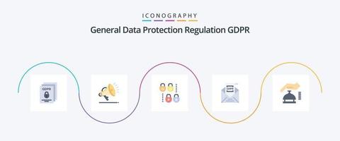 paquete de iconos gdpr flat 5 que incluye alarma. correo. gdpr. gdpr. Email vector