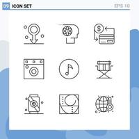 9 Thematic Vector Outlines and Editable Symbols of key interior personnel furniture credit Editable Vector Design Elements
