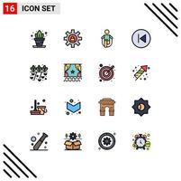 conjunto de 16 iconos de interfaz de usuario modernos símbolos signos para flechas agrícolas flechas de salto izquierda flecha elementos de diseño de vectores creativos editables