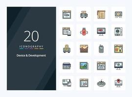 20 Device And Development line Filled icon for presentation vector