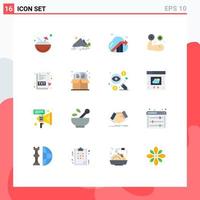 Modern Set of 16 Flat Colors and symbols such as txt medical sun hand seo Editable Pack of Creative Vector Design Elements