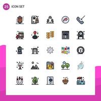 25 Thematic Vector Filled line Flat Colors and Editable Symbols of ui arrow mortgage basic exercise Editable Vector Design Elements