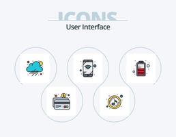 User Interface Line Filled Icon Pack 5 Icon Design. bell. view. phone book. eyeball. tag vector