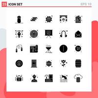 25 iconos creativos signos y símbolos modernos de elementos de diseño de vectores editables de rendimiento de pastel de bloque de arco de boda
