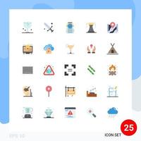 Modern Set of 25 Flat Colors Pictograph of bastion tower olympic castle helmet Editable Vector Design Elements