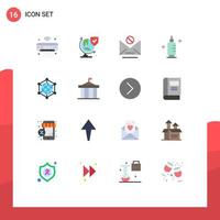 16 Flat Color concept for Websites Mobile and Apps analytics pharmacy shield medicine message Editable Pack of Creative Vector Design Elements