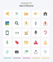 Creative Basic Ui Elements 25 Flat icon pack  Such As house. building. open. on. speaker vector