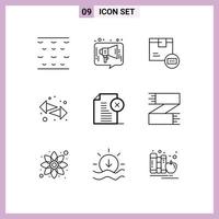 Universal Icon Symbols Group of 9 Modern Outlines of delete left barcode switch shop Editable Vector Design Elements