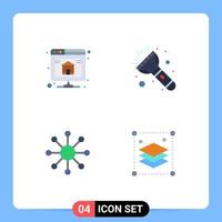 4 Universal Flat Icon Signs Symbols of backup web server torch design layers Editable Vector Design Elements