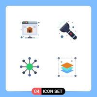 4 Universal Flat Icon Signs Symbols of backup web server torch design layers Editable Vector Design Elements