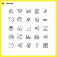 Concepto de 25 líneas para sitios web, móviles y aplicaciones, carpeta de usuario de coche, eliminación de elementos de diseño de vectores editables