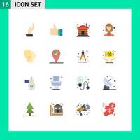 Modern Set of 16 Flat Colors and symbols such as executive consultant up business wooden Editable Pack of Creative Vector Design Elements