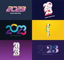 Big Set of 2023 Happy New Year logo text design 2023 number design template vector