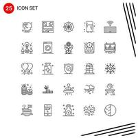 Modern Set of 25 Lines Pictograph of keys hardware navigation refrigerator electronic Editable Vector Design Elements