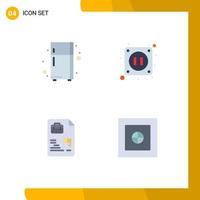 Pack of 4 Modern Flat Icons Signs and Symbols for Web Print Media such as electronic device bag electric file money Editable Vector Design Elements