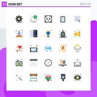 Set of 25 Modern UI Icons Symbols Signs for environment air time medical record hospital chart Editable Vector Design Elements