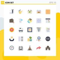 Group of 25 Modern Flat Colors Set for cookie money calendar dollar calendar Editable Vector Design Elements