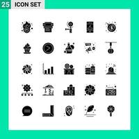 Universal Icon Symbols Group of 25 Modern Solid Glyphs of bombshell technology construction phone call Editable Vector Design Elements