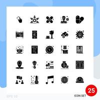 Mobile Interface Solid Glyph Set of 25 Pictograms of table soccer business player first aid Editable Vector Design Elements