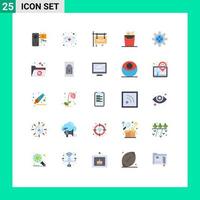 25 Thematic Vector Flat Colors and Editable Symbols of setting world board cup noodle Editable Vector Design Elements