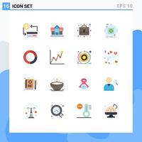 Set of 16 Modern UI Icons Symbols Signs for mobile app home store person Editable Pack of Creative Vector Design Elements