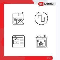 4 Creative Icons Modern Signs and Symbols of browser job website online wave browser Editable Vector Design Elements