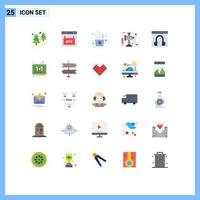 Set of 25 Modern UI Icons Symbols Signs for help contact diet chat manual Editable Vector Design Elements