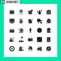 25 Universal Solid Glyphs Set for Web and Mobile Applications development color irish coding security Editable Vector Design Elements